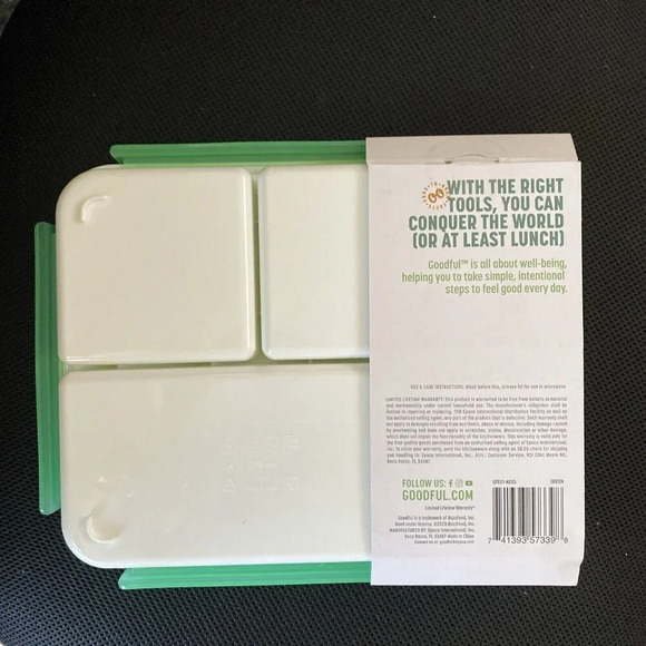 Goodful Food Storage Lunch Container Divided Tray 3 Compartments 9x9x1.5 in - Picture 5 of 5